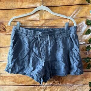 Anthropologie Hei Hei Embroidered Floral Gray Blue Shorts Sz S